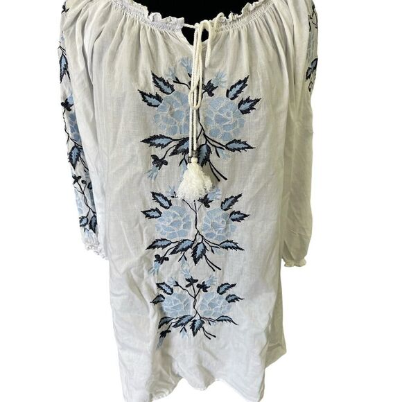 MADISON MATHEWS EMBROIDERED BLOUSE SIZE MEDIUM - Picture 2 of 7